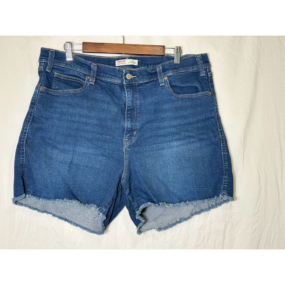 Signature by Levi's Women's Heritage High Rise Denim Cut Off Shorts, Size 20